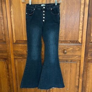 Altar’d State Cotton Blend Button Fly Five Pocket Bell Bottoms Y2K